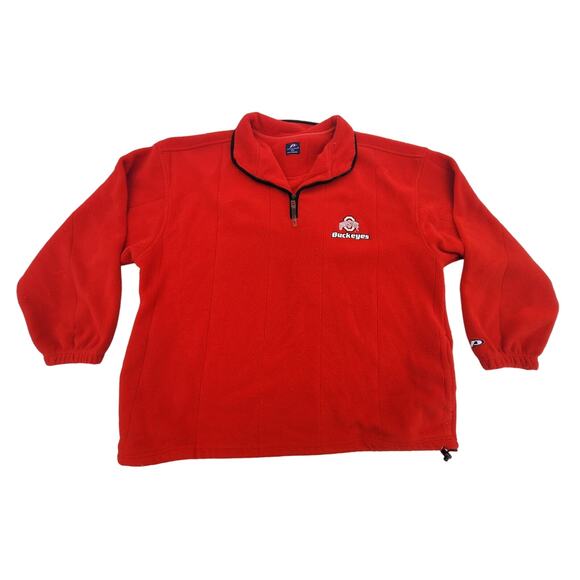 Vtg Ohio State University Quarter Zip Pullover Fleece - Picture 1 of 8